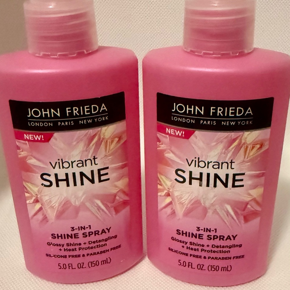 John Frieda Vibrant Shine 3-in-1 Hair Heat Protectant Spray - Pink